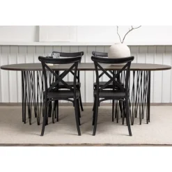 Spisebordssæt Stone med Crosett stole - Sort og Mocca