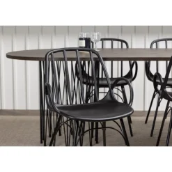 Spisebordssæt Stone med Dyron stole - Sort og Mocca