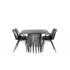 Spisebordssæt Stone med Dyron stole - Sort og Mocca