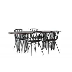 Spisebordssæt Stone med Dyron stole - Sort og Mocca