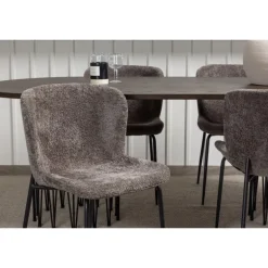 Spisebordssæt Stone med stole Modesto - Mørkegrå og Mocca