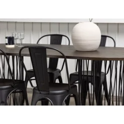 Spisebordssæt Stone med Tempe stole - Sort og Mocca