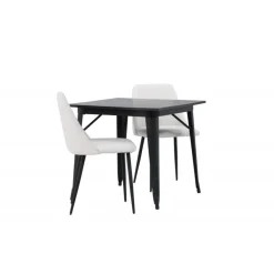 Spisebordssæt Tempe med Night Spisebordsstole - Sort og Hvid