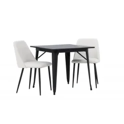 Spisebordssæt Tempe med Night Spisebordsstole - Sort og Hvid