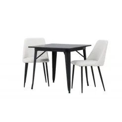 Spisebordssæt Tempe med Night Spisebordsstole - Sort og Hvid