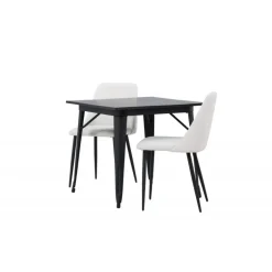 Spisebordssæt Tempe med Night Spisebordsstole - Sort og Hvid