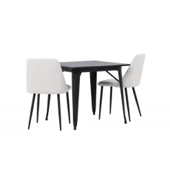 Spisebordssæt Tempe med Night Spisebordsstole - Sort og Hvid