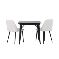 Spisebordssæt Tempe med Night Spisebordsstole - Sort og Hvid
