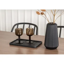 Spisebordssæt Tempe med Spisebordsstole Dyron - Sort og Valnød