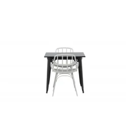 Spisebordssæt Tempe med Spisebordsstole Dyron - Sort og Gråbeige