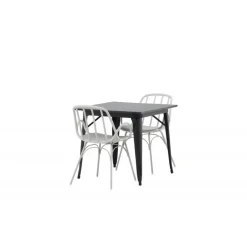 Spisebordssæt Tempe med Spisebordsstole Dyron - Sort og Gråbeige