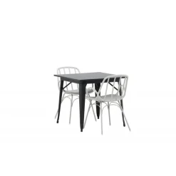 Spisebordssæt Tempe med Spisebordsstole Dyron - Sort og Gråbeige