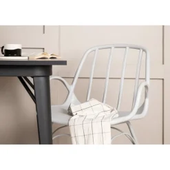 Spisebordssæt Tempe med Spisebordsstole Dyron - Sort og Gråbeige