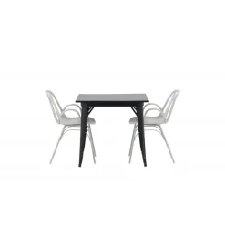 Spisebordssæt Tempe med Spisebordsstole Dyron - Sort og Gråbeige
