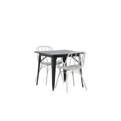 Spisebordssæt Tempe med Spisebordsstole Dyron - Sort og Gråbeige