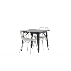 Spisebordssæt Tempe med Spisebordsstole Dyron - Sort og Gråbeige