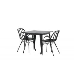 Spisebordssæt Tempe med Spisebordsstole Dyron - Sort