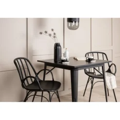 Spisebordssæt Tempe med Spisebordsstole Dyron - Sort