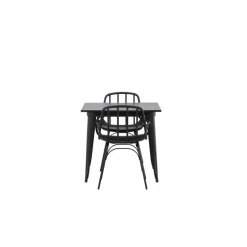 Spisebordssæt Tempe med Spisebordsstole Dyron - Sort