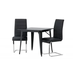 Spisebordssæt Tempe med Spisebordsstole Tempo - Sort