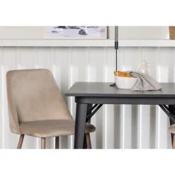 Spisebordssæt Tempe med Spisebordsstole Night - Sort og Brun