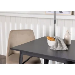 Spisebordssæt Tempe med Spisebordsstole Night - Sort og Brun