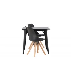 Spisebordssæt Tempe med Spisebordsstole Zeno - Sort