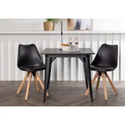 Spisebordssæt Tempe med Spisebordsstole Zeno - Sort