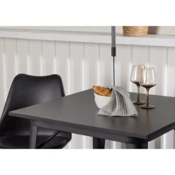 Spisebordssæt Tempe med Spisebordsstole Zeno - Sort