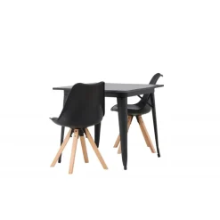 Spisebordssæt Tempe med Spisebordsstole Zeno - Sort