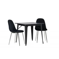 Spisebordssæt Tempe med Spisebordsstole Polar - Sort