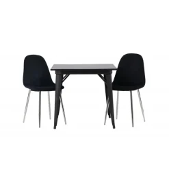 Spisebordssæt Tempe med Spisebordsstole Polar - Sort