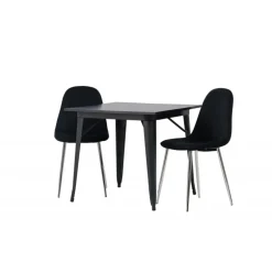 Spisebordssæt Tempe med Spisebordsstole Polar - Sort