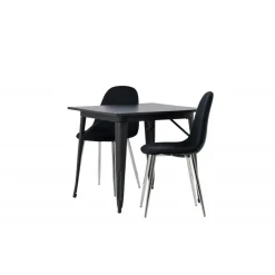 Spisebordssæt Tempe med Spisebordsstole Polar - Sort