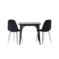 Spisebordssæt Tempe med Spisebordsstole Polar - Sort