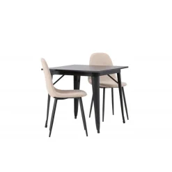 Spisebordssæt Tempe med Spisebordsstole Polar - Beige og Sort