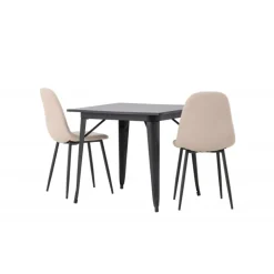 Spisebordssæt Tempe med Spisebordsstole Polar - Beige og Sort