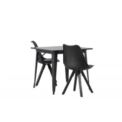 Spisebordssæt Tempe med Spisebordsstole Zeno - Sort