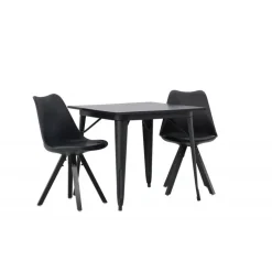 Spisebordssæt Tempe med Spisebordsstole Zeno - Sort