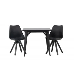 Spisebordssæt Tempe med Spisebordsstole Zeno - Sort