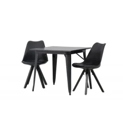 Spisebordssæt Tempe med Spisebordsstole Zeno - Sort