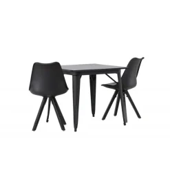 Spisebordssæt Tempe med Spisebordsstole Zeno - Sort
