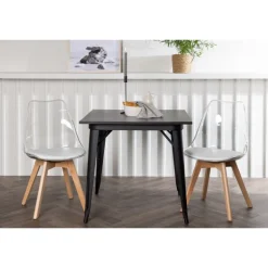 Spisebordssæt Tempe med Spisebordsstole Edvin - Sort og Transparent