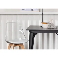 Spisebordssæt Tempe med Spisebordsstole Edvin - Sort og Transparent
