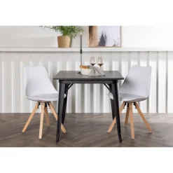 Spisebordssæt Tempe med Zeno Spisebordsstole - Sort og Hvid