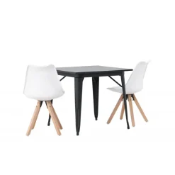 Spisebordssæt Tempe med Zeno Spisebordsstole - Sort og Hvid