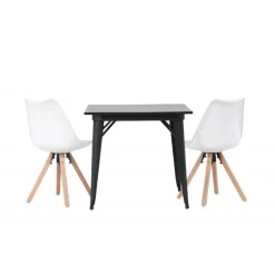 Spisebordssæt Tempe med Zeno Spisebordsstole - Sort og Hvid