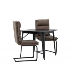 Spisebordssæt Tempe med Zizo Spisebordsstole - Sort og Brun