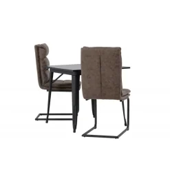 Spisebordssæt Tempe med Zizo Spisebordsstole - Sort og Brun