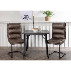 Spisebordssæt Tempe med Zizo Spisebordsstole - Sort og Brun